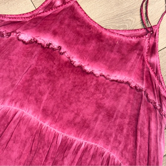 Altar’d State Spaghetti Strap Bohemian Style Dress Swim Cover Up Large Raspberry - Picture 8 of 11